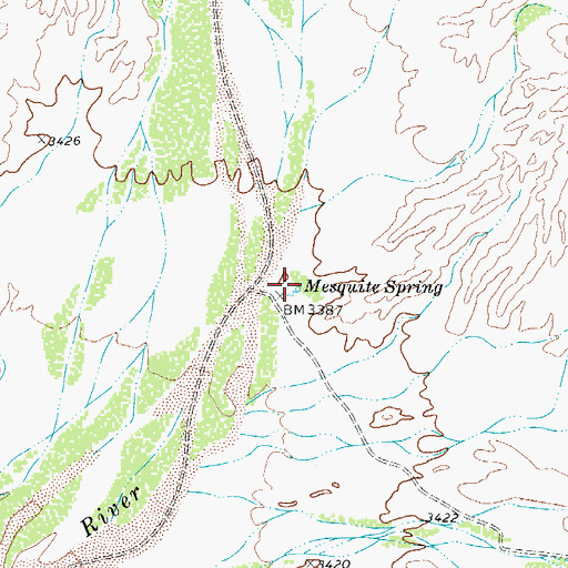 Topographic Map of Mesquite Spring, TX
