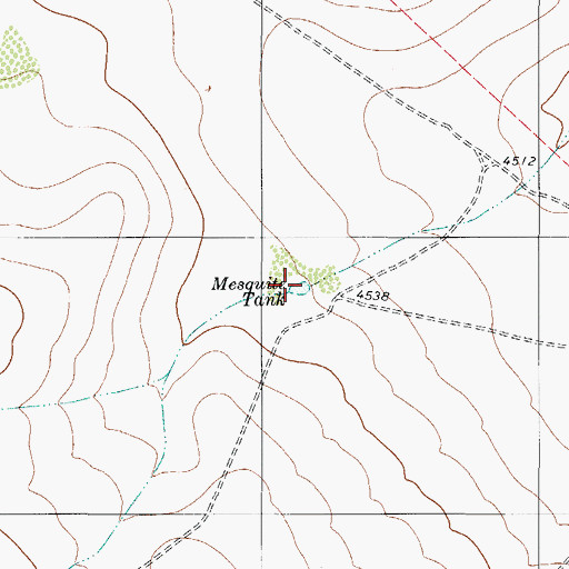 Topographic Map of Mesquite Tank, TX