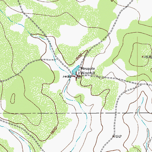 Topographic Map of Mesquite Windmill, TX