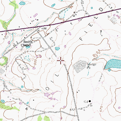 Topographic Map of Mexia Oil Field, TX