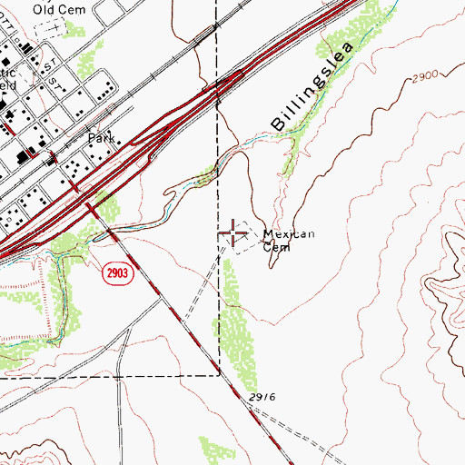 Topographic Map of Mexican Cemetery, TX
