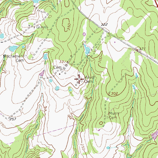Topographic Map of Meyer Cemetery, TX