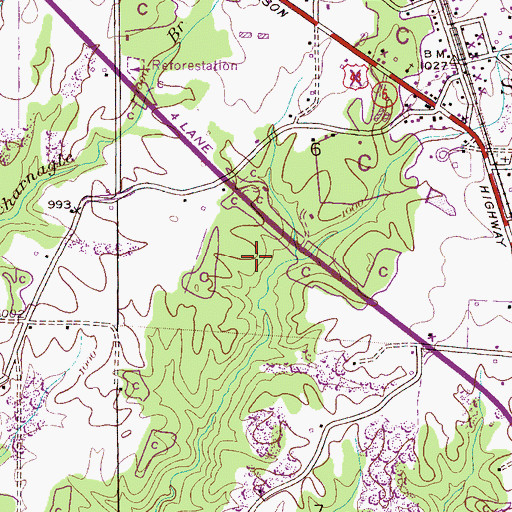 Topographic Map of Scharnagle Cemetery, AL