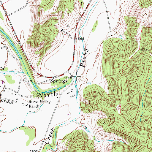Topographic Map of Mickle Creek, TX