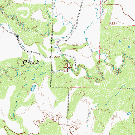 Topographic Map of Middle Beaver Creek, TX