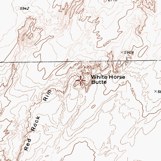 Topographic Map of White Horse Butte, AZ