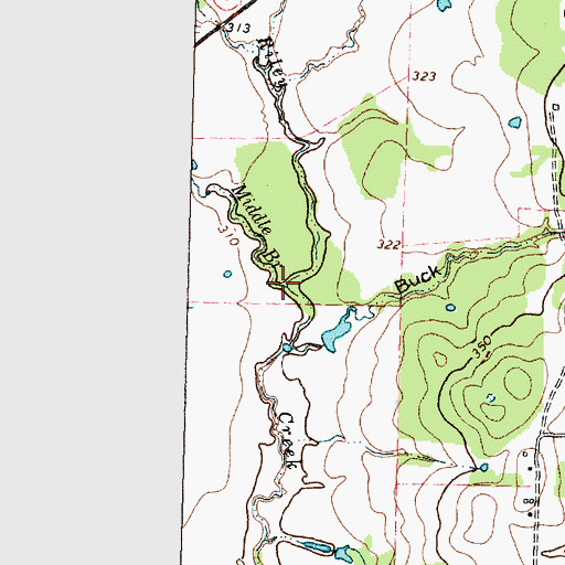 Topographic Map of Middle Branch Riley Creek, TX