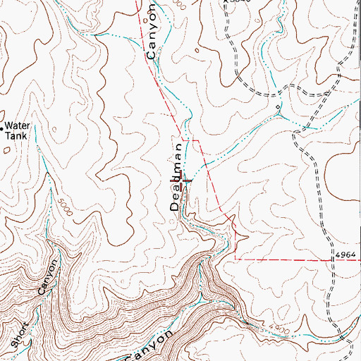 Topographic Map of Middle Canyon, TX