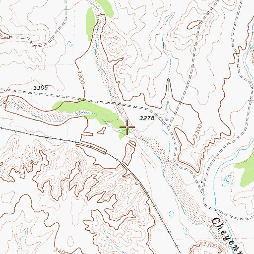Topographic Map of Middle Cheyenne Creek, TX
