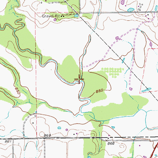 Topographic Map of Middle Creek, TX