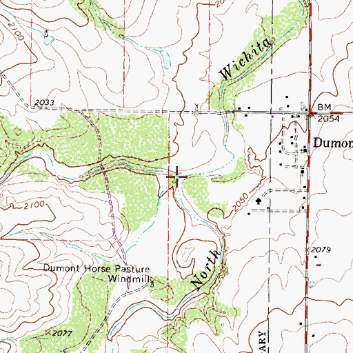 Topographic Map of Middle Creek, TX