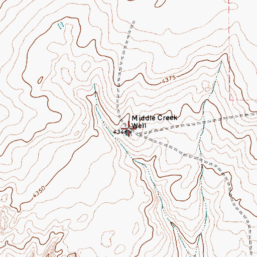 Topographic Map of Middle Creek Well, TX