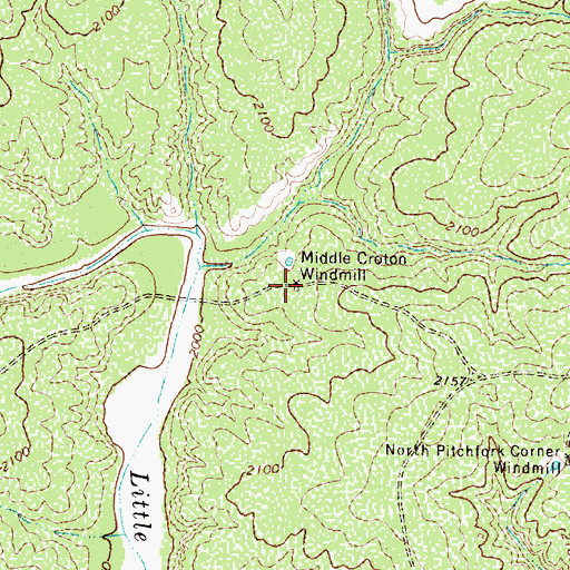 Topographic Map of Middle Croton Windmill, TX