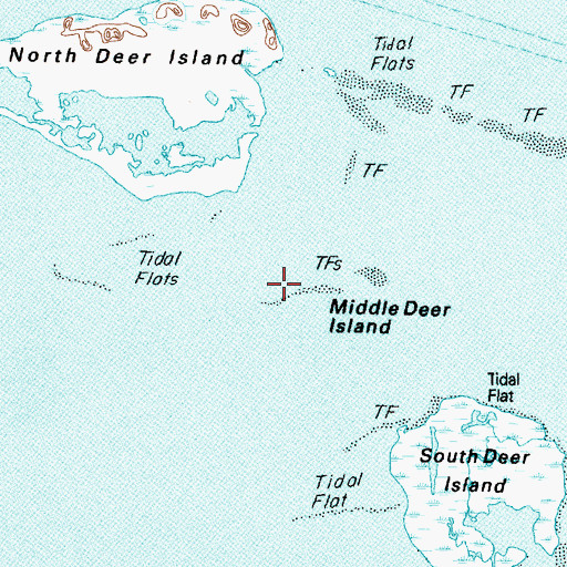 Topographic Map of Middle Deer Island, TX