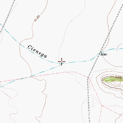 Topographic Map of Middle Fork Cienega Creek, TX