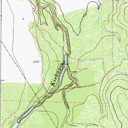 Topographic Map of Middle Kickapoo Creek, TX