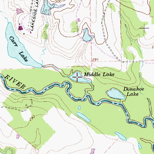 Topographic Map of Middle Lake, TX
