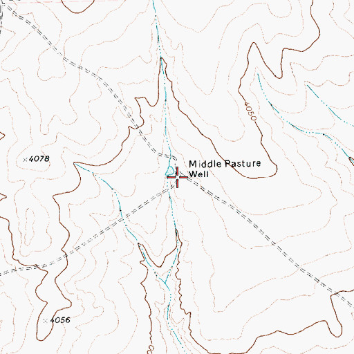 Topographic Map of Middle Pasture Well, TX