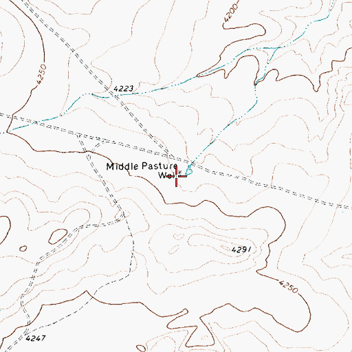 Topographic Map of Middle Pasture Well, TX