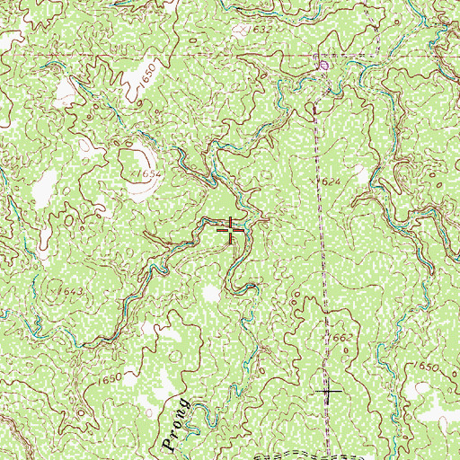 Topographic Map of Middle Prong Catfish Creek, TX