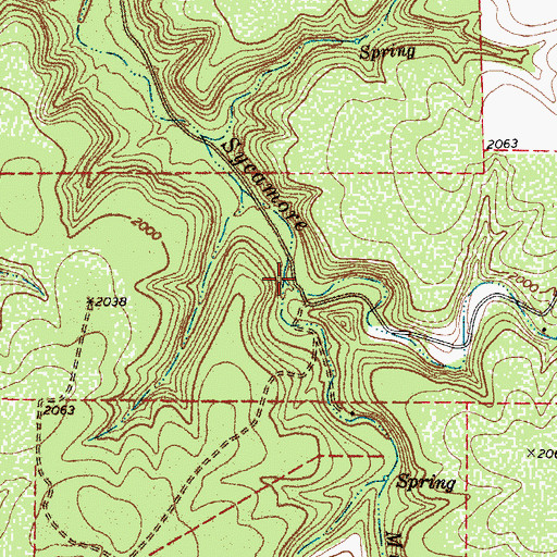 Topographic Map of Middle Sycamore Creek, TX