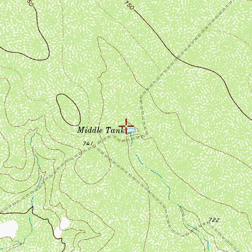 Topographic Map of Middle Tank, TX