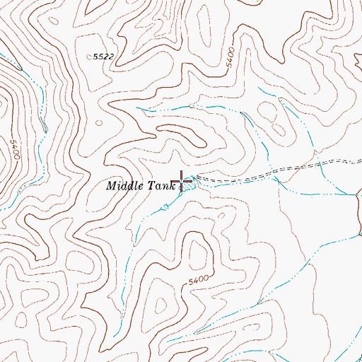 Topographic Map of Middle Tank, TX