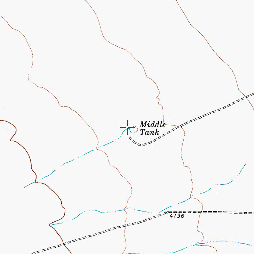 Topographic Map of Middle Tank, TX