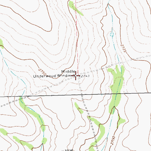 Topographic Map of Middle Underwood Windmill, TX