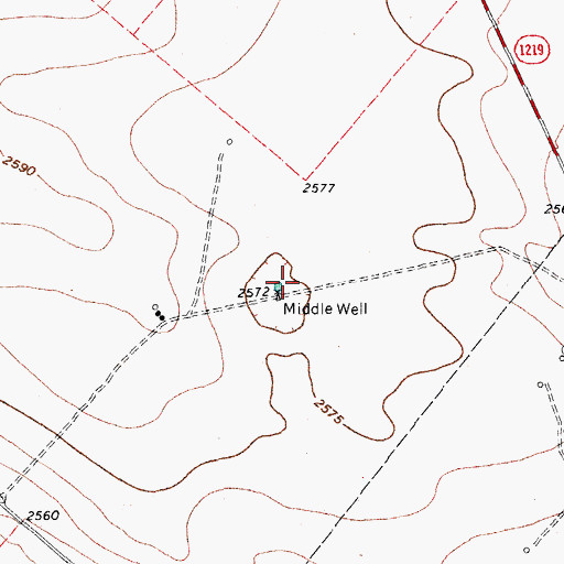 Topographic Map of Middle Well, TX
