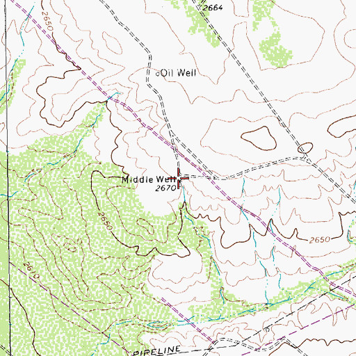 Topographic Map of Middle Well, TX