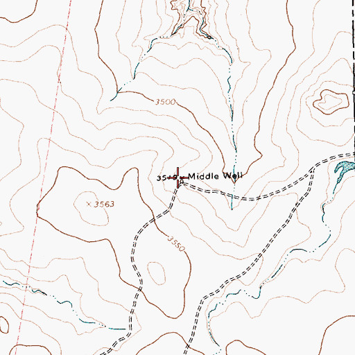 Topographic Map of Middle Well, TX