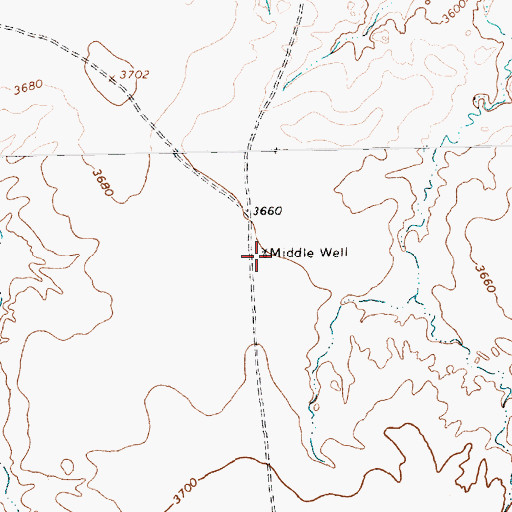 Topographic Map of Middle Well, TX