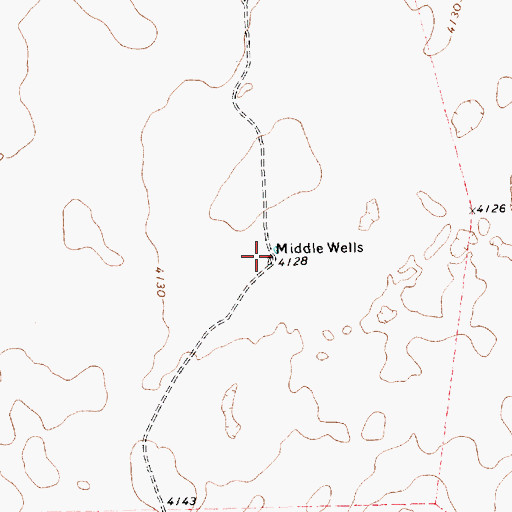 Topographic Map of Middle Wells, TX