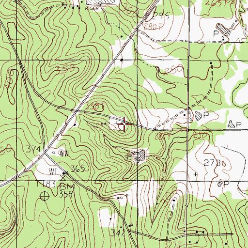 Topographic Map of Midway Cemetery, TX
