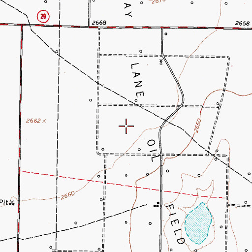 Topographic Map of Midway Lane Oil Field, TX