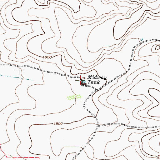 Topographic Map of Midway Tank, TX