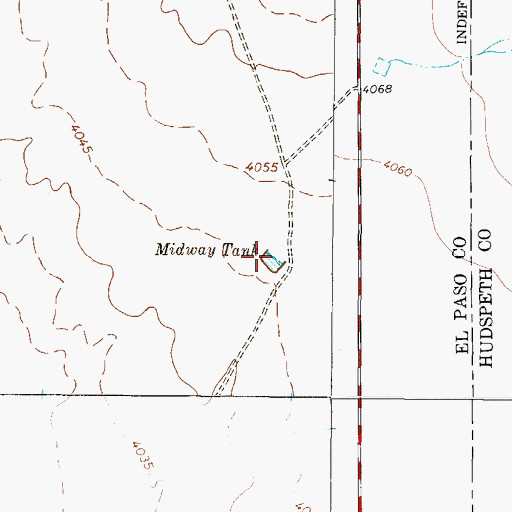 Topographic Map of Midway Tank, TX