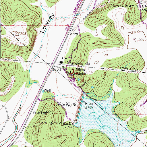 Topographic Map of Miers Ranch, TX