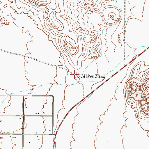 Topographic Map of Mikes Tank, TX