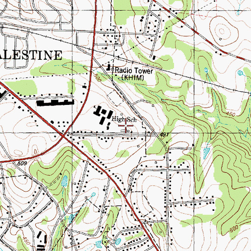 Topographic Map of Milan School, TX