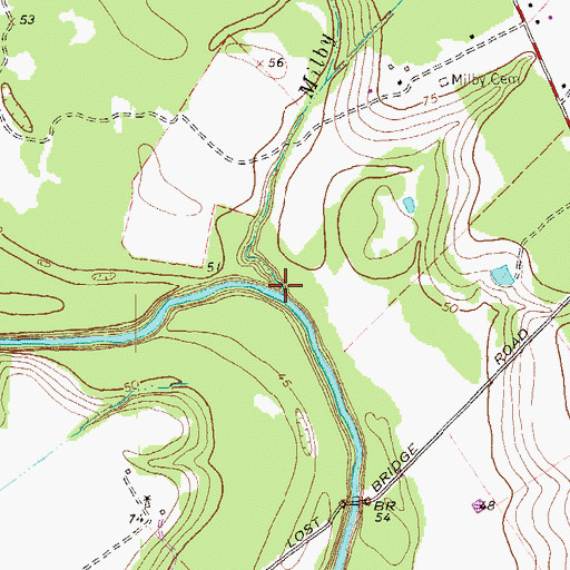 Topographic Map of Milby Branch, TX