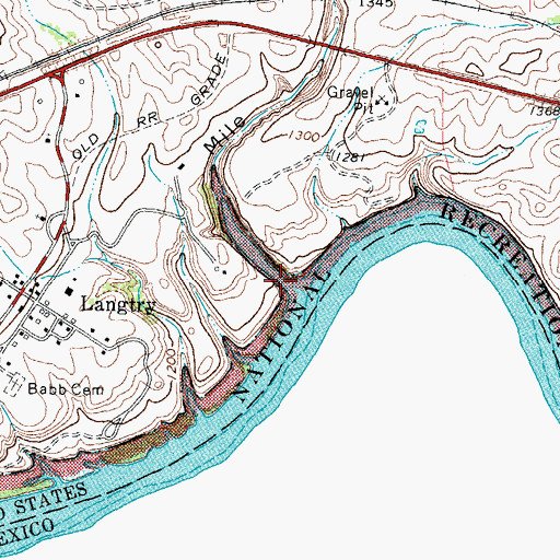 Topographic Map of Mile Canyon, TX