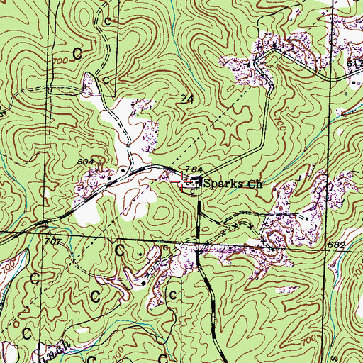 Topographic Map of Sparks School (historical), AL