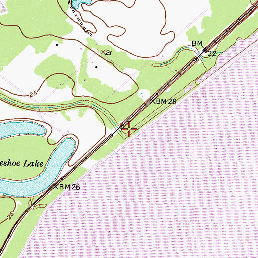 Topographic Map of Mill Bayou, TX
