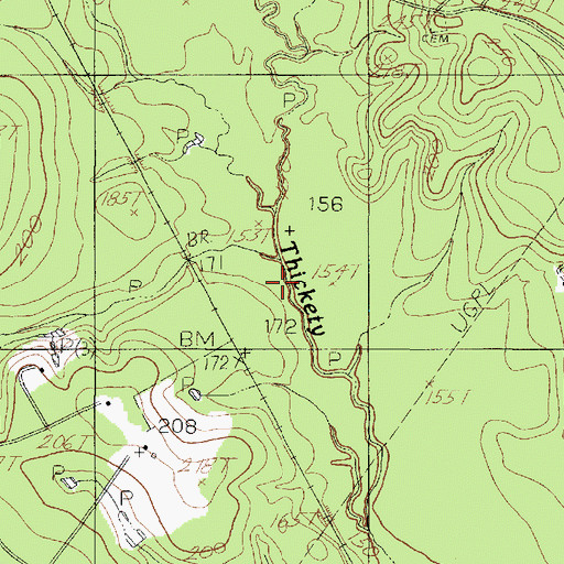 Topographic Map of Taylor Branch, TX