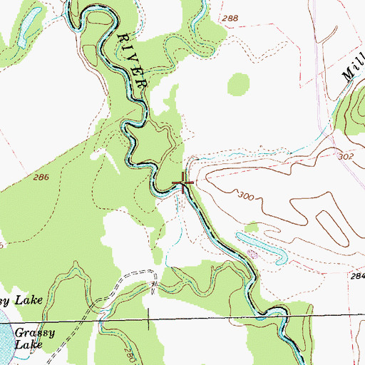 Topographic Map of Mill Branch, TX