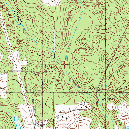 Topographic Map of Mill Branch, TX