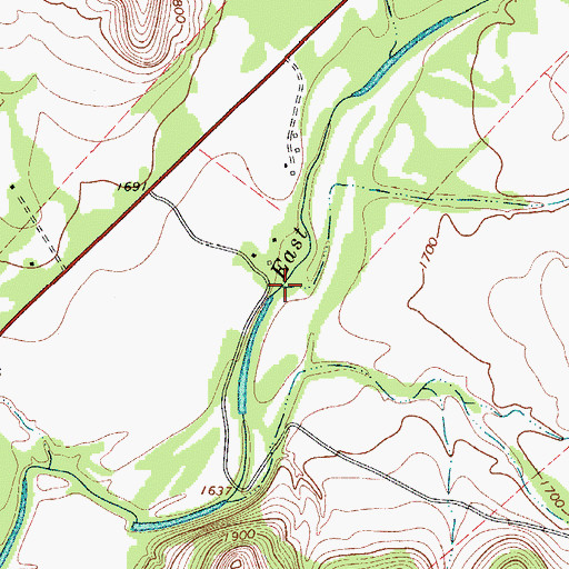 Topographic Map of Mill Creek, TX
