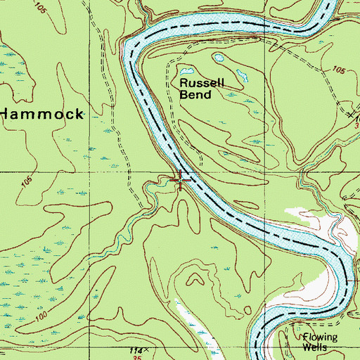 Topographic Map of Mill Creek, TX
